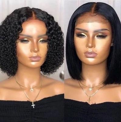 China Water Wave Water Wave 6 Inch BOB Hair Lace Front Wigs, Cheap Brazilian Hair Wig Lace Front, Wig With 13x6 Lace Frontal For Black Women for sale