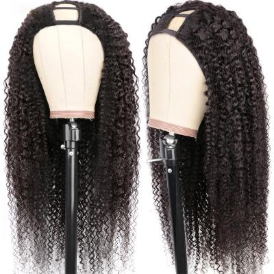 China Wholesale Raw Virgin Curly U Part Wigs Curly Curly Hair Piece Wigs, Kinky Curly U Part Wig, U Part Wigs For Black Women for sale