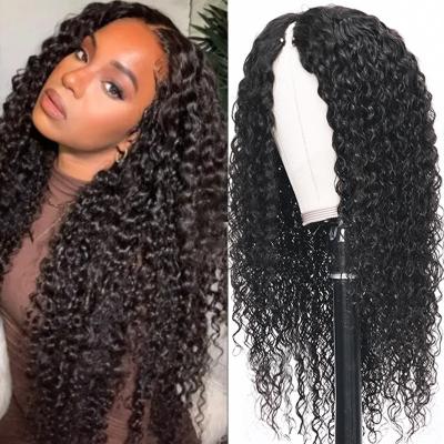 China Deep Wave NEW Glueless No Missing Curly Hair V Part Wig, Raw V Part Wig, V Part Cuticle Aligned Hair Wigs For Black Women for sale