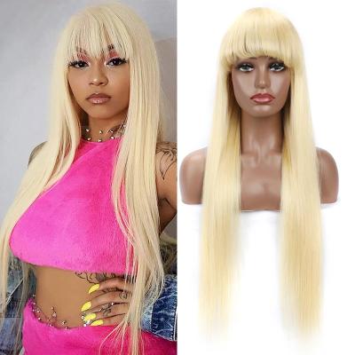 China ODM #613 Blonde Wig With Bangs 200 Density, European Sale Wig Hair With Bangs, No Glue Wigs With Bangs Hair Wig With Bangs for sale