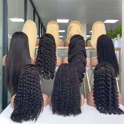 China Cheap Raw Indian Curly Curl Cuticle Aligned Virgin Hair Extensions Bundles Vendors Full Lace Hair Wigs Hd Lace Frontal Wig for sale