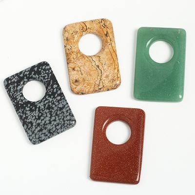 China FASHIONABLE Natural Rectangular Pendant DIY Jewelry Clothing Personality Fashion Stone Gemstone Pendant Accessories for sale