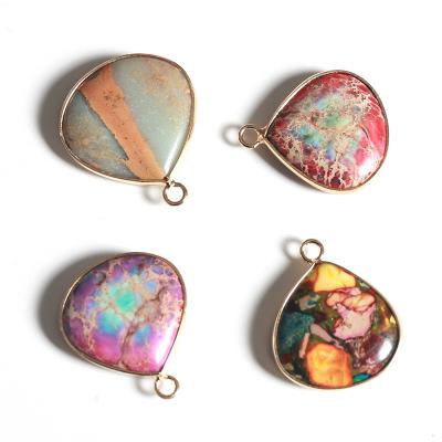 China Wholesale FASHIONABLE charms fashionable drop pendant colorful natural water ocean emperor stone pendant for sale