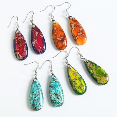 China Trendy Natural Jewelry Stone Women Emperor Stone Bohemian Earrings Art Drop Earrings Boho Designer for sale