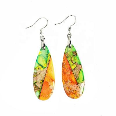 China TRENDARY Drop Earrings 2022 Fashion Stones Designer Jewelry Women Bohemian Natural Earrings Wholesale Trendy for sale