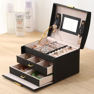 China Jewelry Storage Luxury Wholesale Wedding Cardboard Gift Sliding Black Packaging Printed Logo Bracelet Jewelry Box Custom Portable Organizer for sale