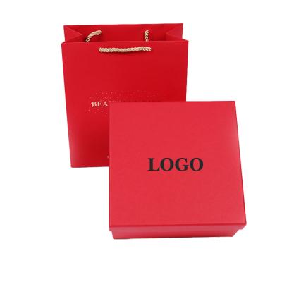 China Recyclable Custom Printed Cardboard Rigid Paper Present Red Crate Packaging 2 Pieces Gift Boxes With Lid for sale