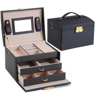 China wholesale jewelry box jewelry storage promotion jewelry storage large jewelry travel box custom leather organizer case for sale