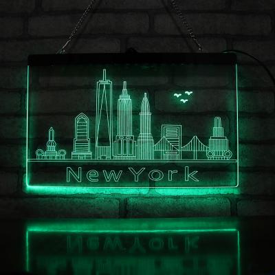 China New York City Modern Building Shape Blow Lamp 3d Night Light Color Changing Lamp for sale