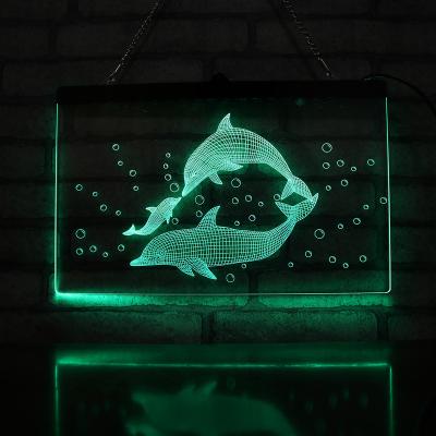 China Modern sea animal hang lamp 3d table night light for bar for sale