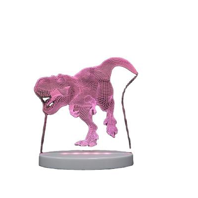 China Modern Dinosaur Led Night Light Base 3d White Illusion Lamp For ebay Amazon for sale