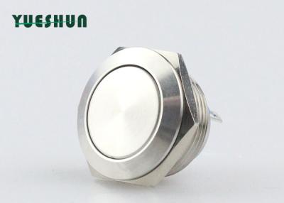 China Waterproof Metal Push Button Switch Momentary Flat Head 2 PIN Terminal 1NO for sale