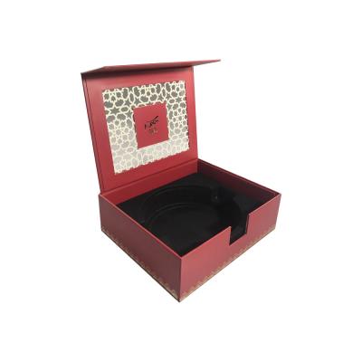 China 2020 Recyclable New Style Good Quality Jewelry Gift Box Brown Smart Electronics Packaging Art Paper With Square Handle Gold Customized for sale