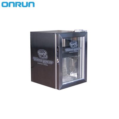 China Single-temperature SC-20SS 110v/220v mini coffee table refrigerator, glass door mini cold drink fridge for beverage for sale