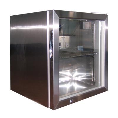 China COMPRESSOR 50L Stainless Steel Cube Fridge Desktop Soft Drink Cooler for sale