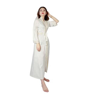 China EINF C008 New Design Breathable Satin Color Bone Butyl Exterior Car Show Long Nightgown for sale