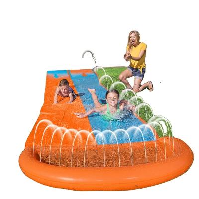 China OUTDOOR Water Slide and Slide for Kids Adults, Giant Backyard Waterslide Racing Lanes and Splashing Pool Games, Outdoor Kick for sale