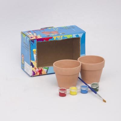 China DIY CERAMIC Games Toys Paint You Own Small Indoor Flower Pot Ceramic Kids Toys For Fun for sale