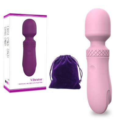 China Hot Sale 2H/1.5H Amazon Mini Wand Massager Body Massage USB Rechargeable Sex Toys 10 Modes AV Cat Cordless Handheld Mini Vibrator for sale