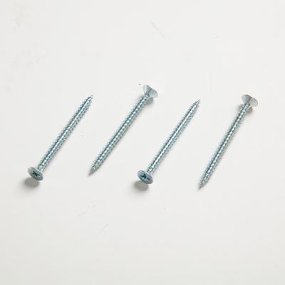 China Plain Thread DIN 7505 Chipboard Flat Screws White Zinc For Furniture Industry for sale