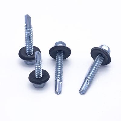 China HEX Factory Supply Galvanized Hex Flange Head Self Drilling Screw EPDM Washer Roofing Screws for sale