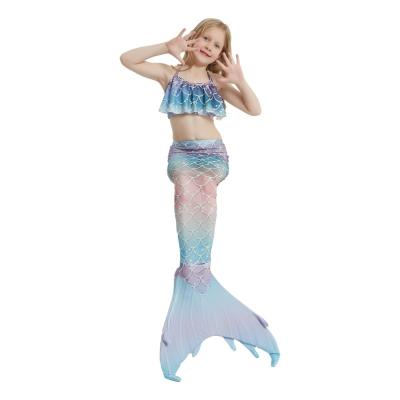 China High Quality Custom Made Halloween Mermaid Princess Cosplay Swimingsuit Tail Costume With Queen Halloween Top Dress For Kids Girl for sale