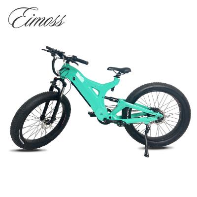 China 26inch aluminum alloy carbon fiber fat tire electric bike with dual suspension for sale