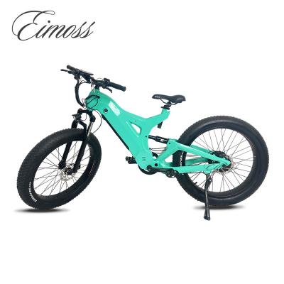 China 26inch aluminum alloy carbon fiber fat tire electric bicycle with rear suspension for sale