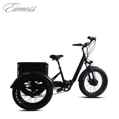 China Powerful motor aluminum 24 inch fat tire e-tricycles off road three wheel electric tricycles for adult for sale