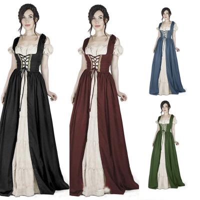 China Anti-wrinkle Women's Medieval Irish Renaissance Dress Trumpet Sleeves Dress for sale