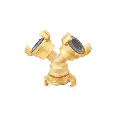 China Screw Type 3 Way Hose Home Appliances Metal Hose Connector Y Garden Air Hose Coupling Brass for sale