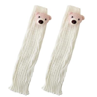 China 90% Acrylic Black And White Autumn And Winter JK Stocking Set Thickened Warm Day Stockings Twist Animal Ornaments Thick Knitting Hanging Pil for sale