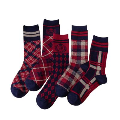 China Antibacterial dark red British cotton socks women's socks of autumn and winter women's wireless main socks for sale