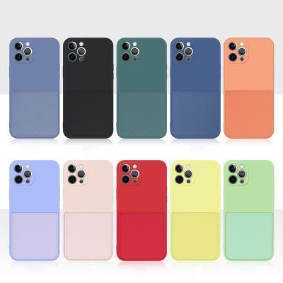 China Shockproof Phone Case For iphone 13 Cover 12 Device For iphone 13 Max Pro Phone Liquid Skin Feeling Card Sleeve Phone Case Cover for sale