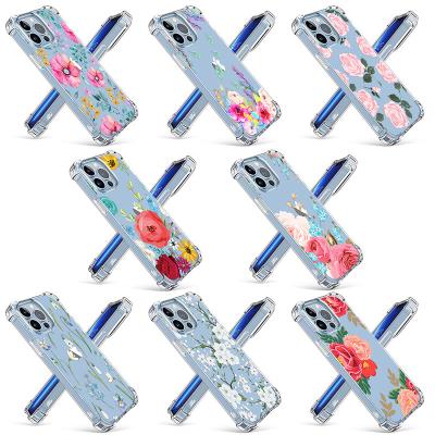 China Amazon Shockproof iPhone 13 Pro Max Case Painted Flower Luxury Natural Back Fashion CoverTPU Protective Phone Case For iPhone 11 12 pro Max for sale