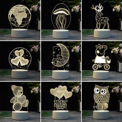 China Creative Night Light Warehouse 3D Gift Wholesale Hot Sale New And Exotic LED Christmas Lamp Bedside Desk Touch Lights Can Customized for sale