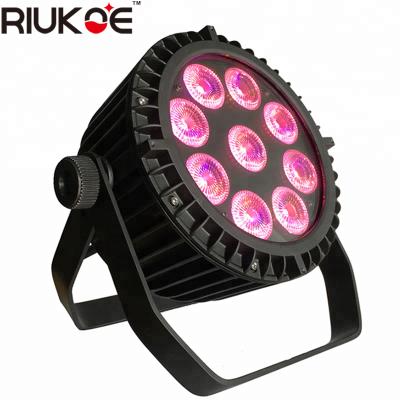 China 32bit flash free on camera wedding lighting 9pcs 12W 6in1 led par light rgbwauv dimmer dmx par waterproof for sale