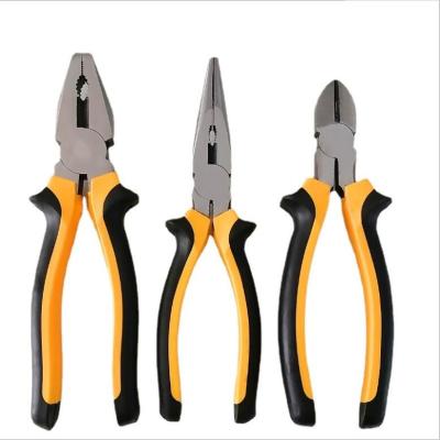 China 6.8 Inch Universal Manual Pliers 45# Needle Nose Pliers Industrial Grade Wire Cutter Soft Handle Plastic Hardware Tools for sale