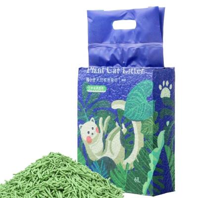 China Cats 6L 2.4KG Miao Xiao Wang 2.0mm Clumping Green Tea Tofu Cat Litter Sand for sale