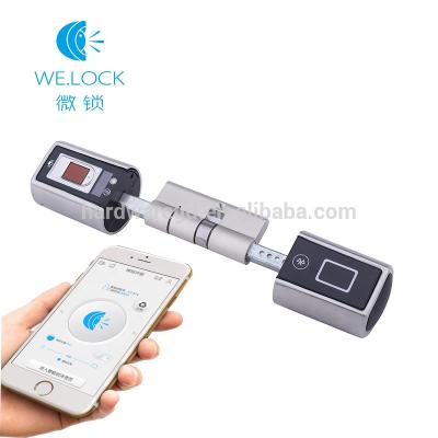 China WE.LOCK Factory Wooden Fingerprint Door Lock Bluetooth Door Lock Portable Door Cylinder Sliding Wooden Door RFID Hotel Lock System for sale