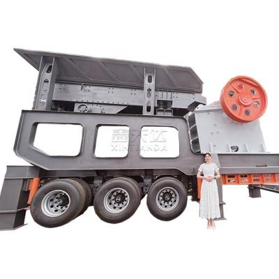 China Miners 750 jaw mobile hard rock crusher 200 t/h starting belt vibrating conveying for sale