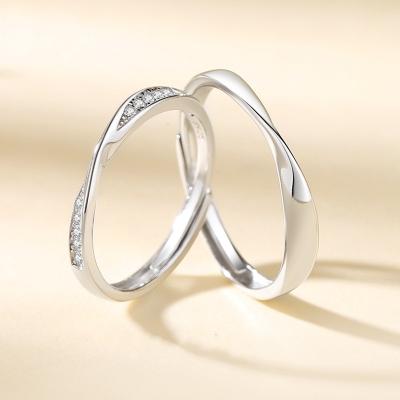 China Lovers Ring Male Female Pairs Ring Wholesale Classic Red Online Fashion Mobius Silver Pairs Ring Lover Ring S925 for sale