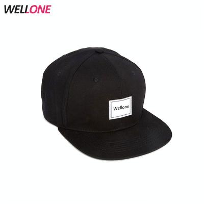 China JOINT Wellone Embroidery Patch 6 Panel OEM High Quality Cotton Twill White Black Customize Snapback Hats for sale