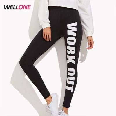 China Guangzhou factory OEM anti-pilling logo gym sport stretch smooth spandex lean black polyester fabric for sale