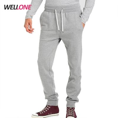 China High quality gray cotton 20% 80% polyester fleece custom anti-pilling printing about label brand joggers for sale