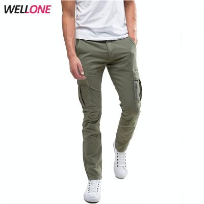 China Hot Sale Many Color Twill Style Bleach Work Cotton Pants OEM Logo Custom Design Men's Anti-pilling Cargo Pants With Side Pockets for sale