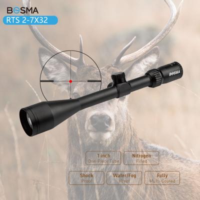 China Aircraft-Grade BOSMA RTS 2-7x32 Aluminum Military Red Dot Sight Hunting Glass Etched Reticle Scope Tactical Shooting Scope for sale