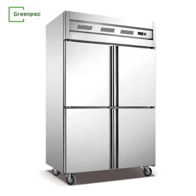 China Single-temperature Four Doors 1000L Deep Freezer Stainless Steel Refrigerator Equipment Commercial Air Cooling Kitchen Fridge for sale