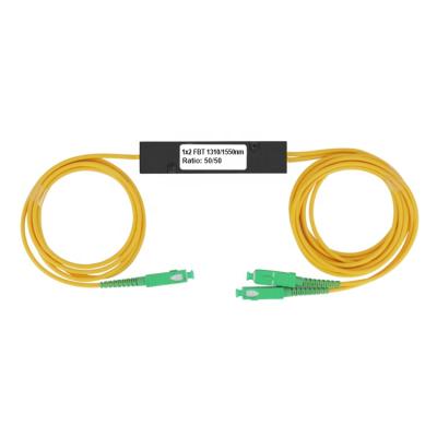 China 2 Way FBT Splitter Ratio 50:50 FTTH 1310nm 1550nm 1x 2 FBT Coupler CE-FBT-1X2-SCAPC 2 Way FBT Splitter Ratio 40:60 30:70 20:80 10:90 for sale