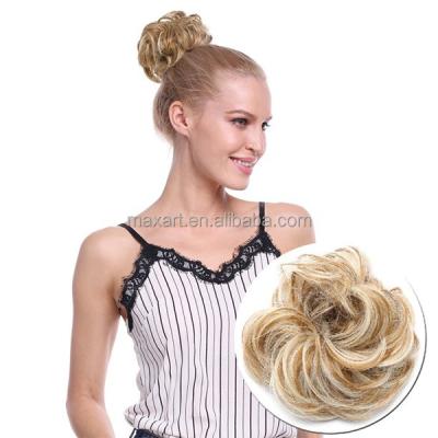 China Synthetic Hair Scrunchies High Temperature Messy Extension Hair Bun Curly Wavy Messy Synthetic Hair Bun For Women Updo Wig for sale